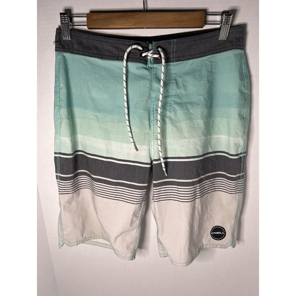 O'neill Board Shorts. Mens 29 Blue/Green, Gray & White Unlined.‎ Surfing - Picture 1 of 7